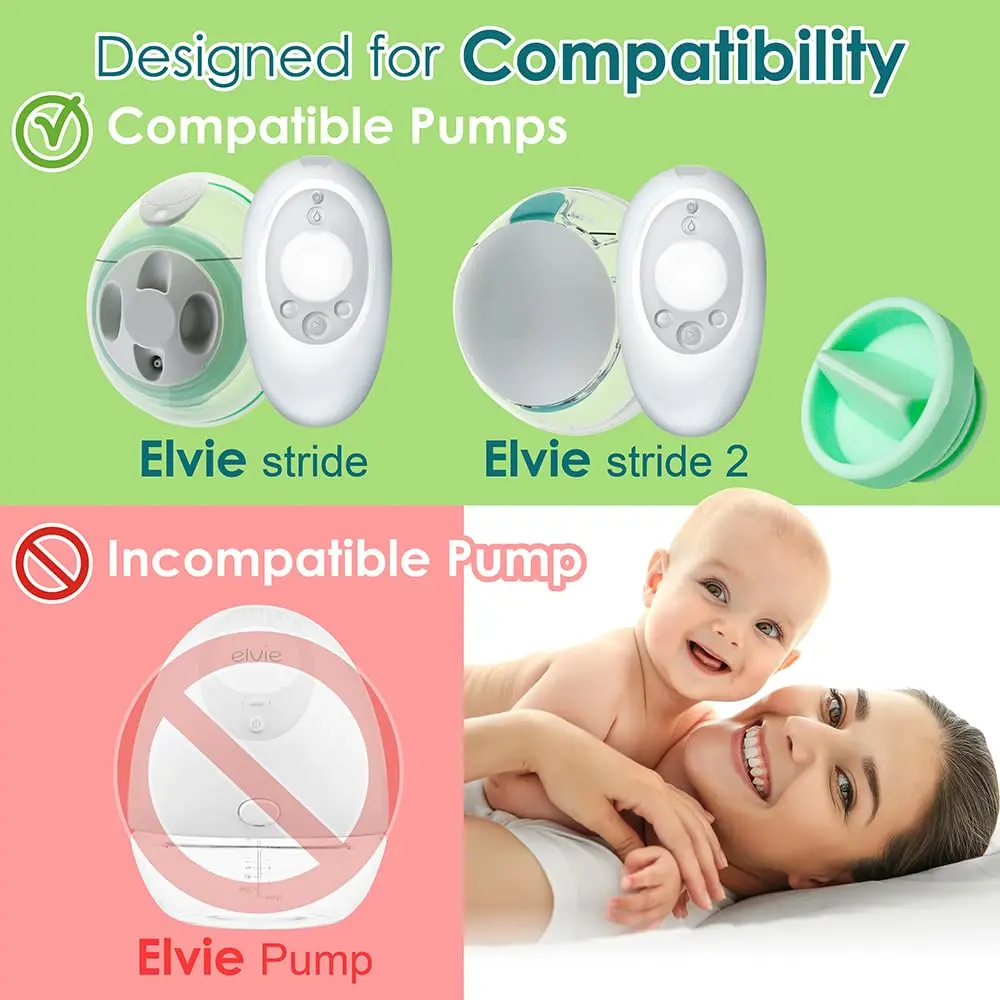 NENESUPPLY Duckbill Valves for Elvie Stride, Momcozy, Spectra CaraCup | 6 Count Green - view 2