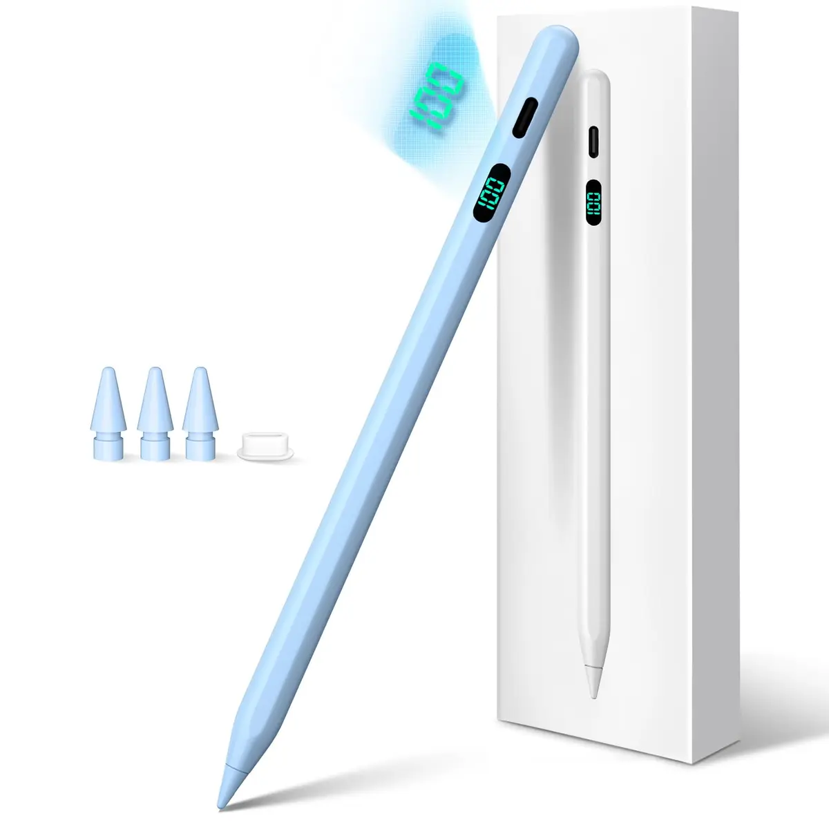 FOJOJO Stylus Pen for iPad 2018-2026 with LED Power Display | Fast Charge & Palm Rejection - main product image