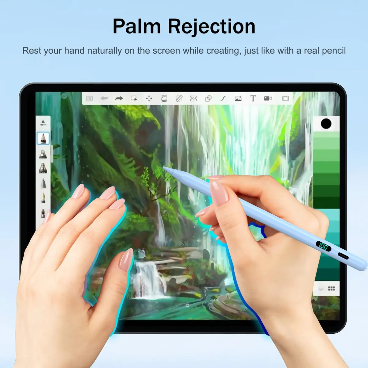 FOJOJO Stylus Pen for iPad 2018-2026 with LED Power Display | Fast Charge & Palm Rejection - view 5