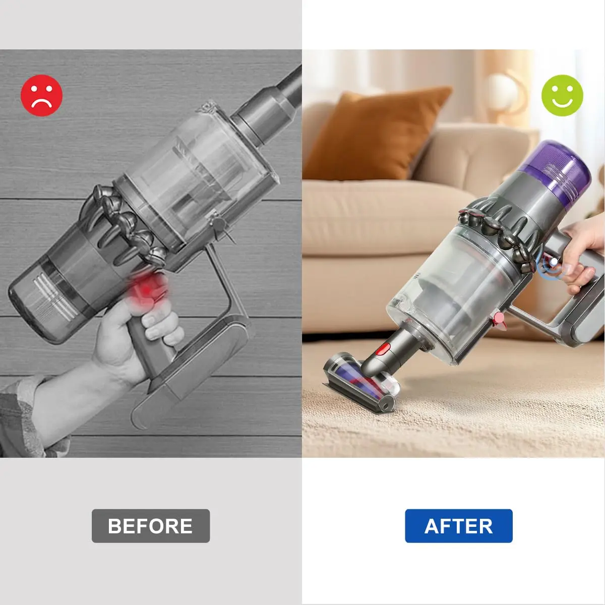 LANMU Trigger Lock for Dyson V15 V11 V10 V8 V7 V6 Cordless Vacuum Cleaner | Finger Pain Relief for Long Cleaning Sessions - view 2