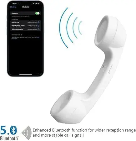 LIONSOUL Retro Bluetooth Handset with USB Charging | 12-Hour Talk Time - view 2
