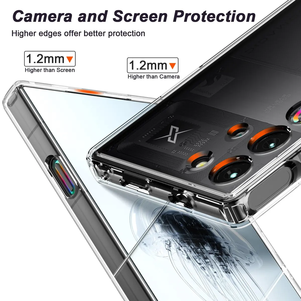 Cresee Crystal Clear Case for Red Magic 10 Pro/10S Pro (6.85'') | Hybrid Shockproof TPU Bumper Hard PC Back - view 6