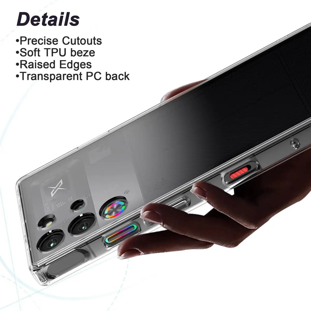Cresee Crystal Clear Case for Red Magic 10 Pro/10S Pro (6.85'') | Hybrid Shockproof TPU Bumper Hard PC Back - view 7