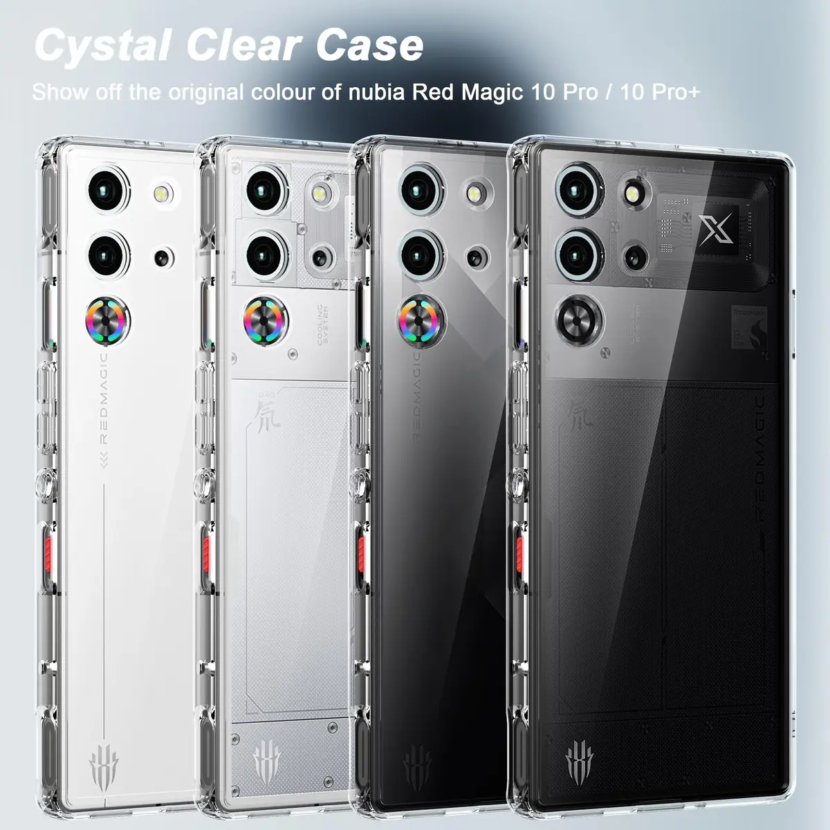 Cresee Crystal Clear Case for Red Magic 10 Pro/10S Pro (6.85'') | Hybrid Shockproof TPU Bumper Hard PC Back - view 2