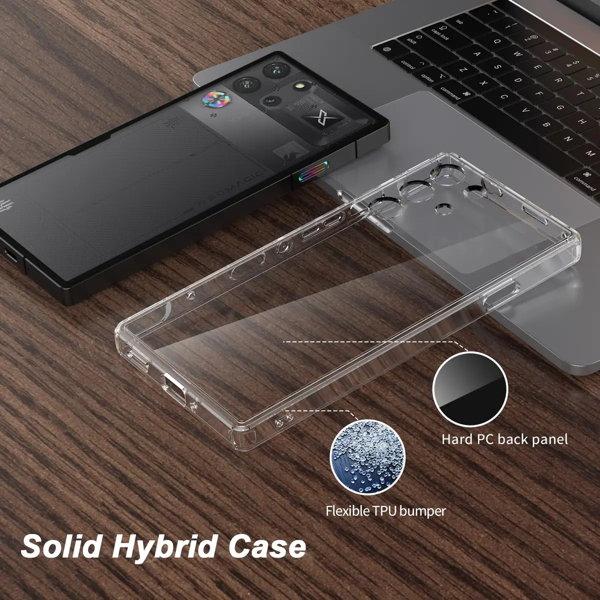 Cresee Crystal Clear Case for Red Magic 10 Pro/10S Pro (6.85'') | Hybrid Shockproof TPU Bumper Hard PC Back - view 4