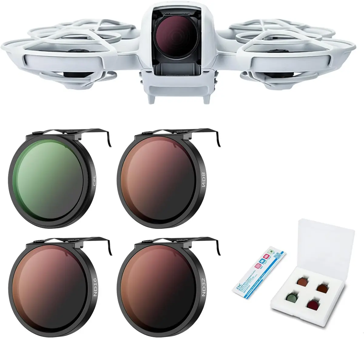 JJC Neo Drone CPL ND Filter Set, CPL ND8 ND16 ND32 Polarizing Neutral Density Filters Kit for DJI Neo Drone Fly More Combo, Multi Coated HD Optical Glass Filter with Lightweight Aluminum Frame - main product image