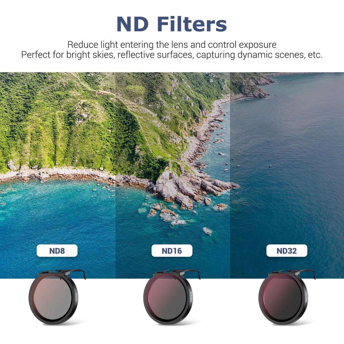 JJC Neo Drone CPL ND Filter Set, CPL ND8 ND16 ND32 Polarizing Neutral Density Filters Kit for DJI Neo Drone Fly More Combo, Multi Coated HD Optical Glass Filter with Lightweight Aluminum Frame - view 3
