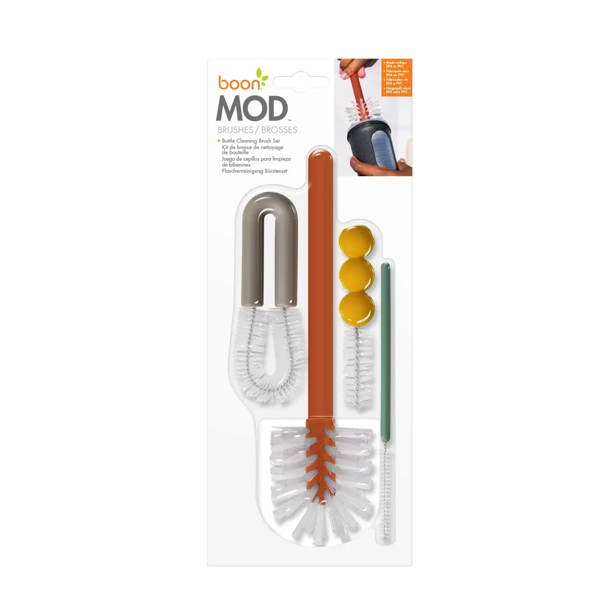 Boon Mod Replacement Baby Bottle Brushes - 4 Pack Nylon Bottle & Straw Cleaners for Baby Bottles - view 7