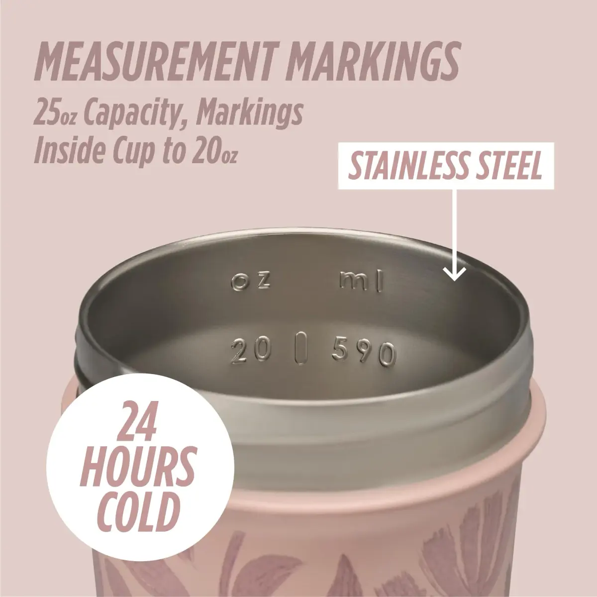 BlenderBottle Strada Sleek Stainless Steel Shaker Bottle 739ml (25 oz) | Insulated for Cold Drinks - view 4