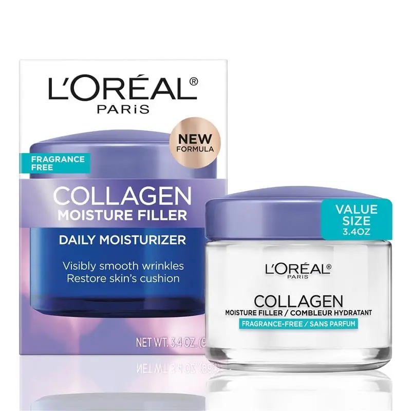 L'Oreal Paris Collagen Moisture Filler Face Cream 100ml (3.4 Oz) | Fragrance-Free Hydration for Plumper Skin - view 2