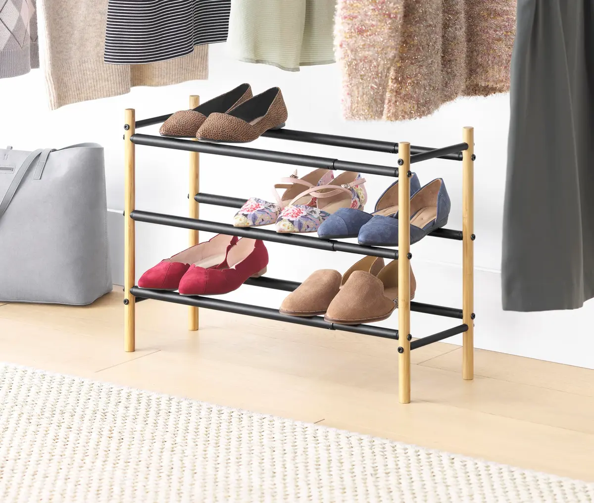 Whitmor 3-Tier Expandable Shoe Rack | Store up to 12 pairs of shoes in India - main product image