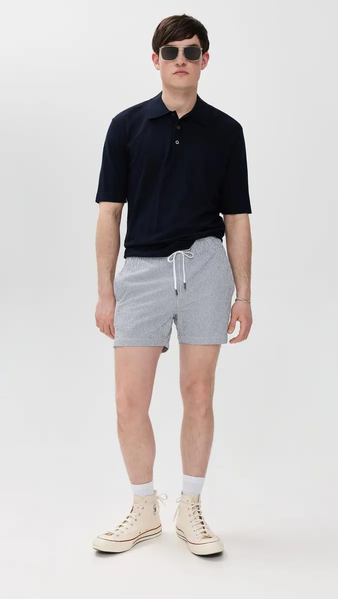 Onia Men's Standard Charles 5" Swim Trunk, DEEP Navy/White | Quick-dry, Durable Activewear (70-120 chars) - view 5