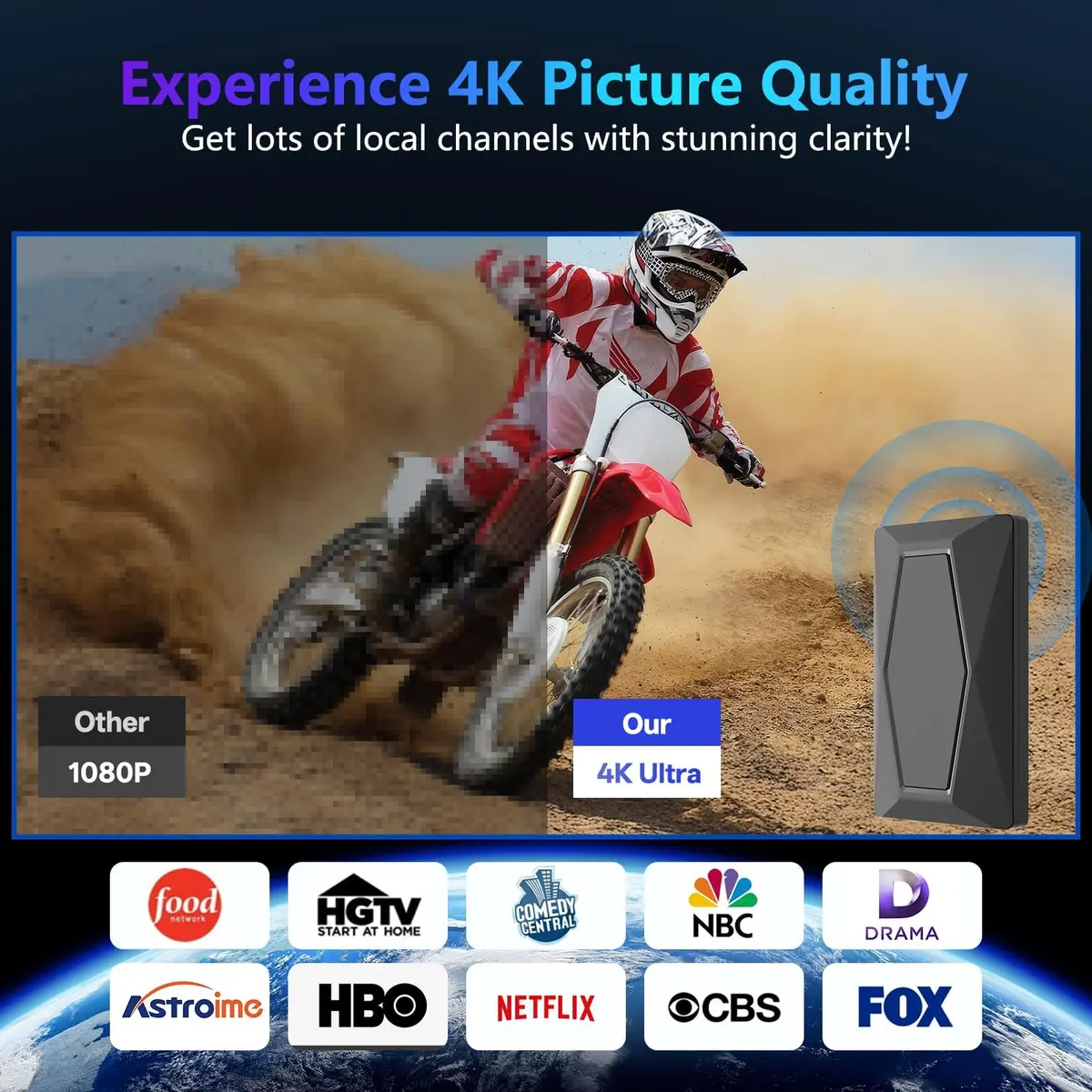 Fronguld TV Antenna Indoor Antenna for Smart TV 4K HDR | Long Range HD Digital Signal Booster - view 6