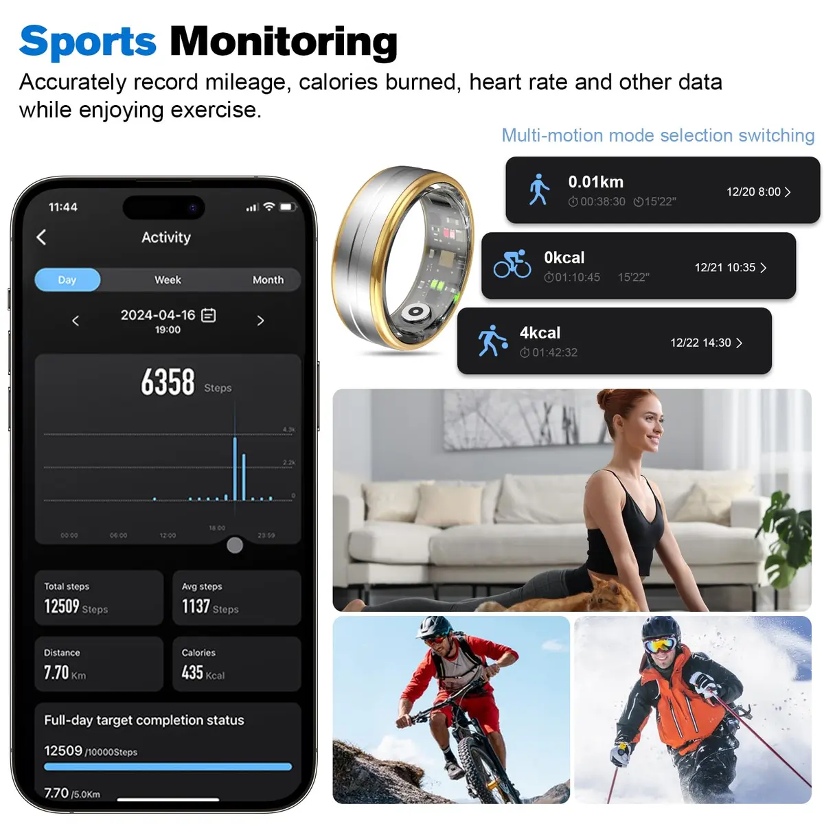 MagLoop Smart Ring Health Tracker for Men/Women | Sleep & Heart Rate Monitor, Waterproof, Fast Charging, Long-Lasting (Silver,10) - view 3