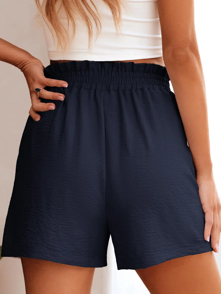ANRABESS Shorts for Women Summer Casual High Waisted Wide Leg Navy | Comfortable & Stylish Fit - view 5