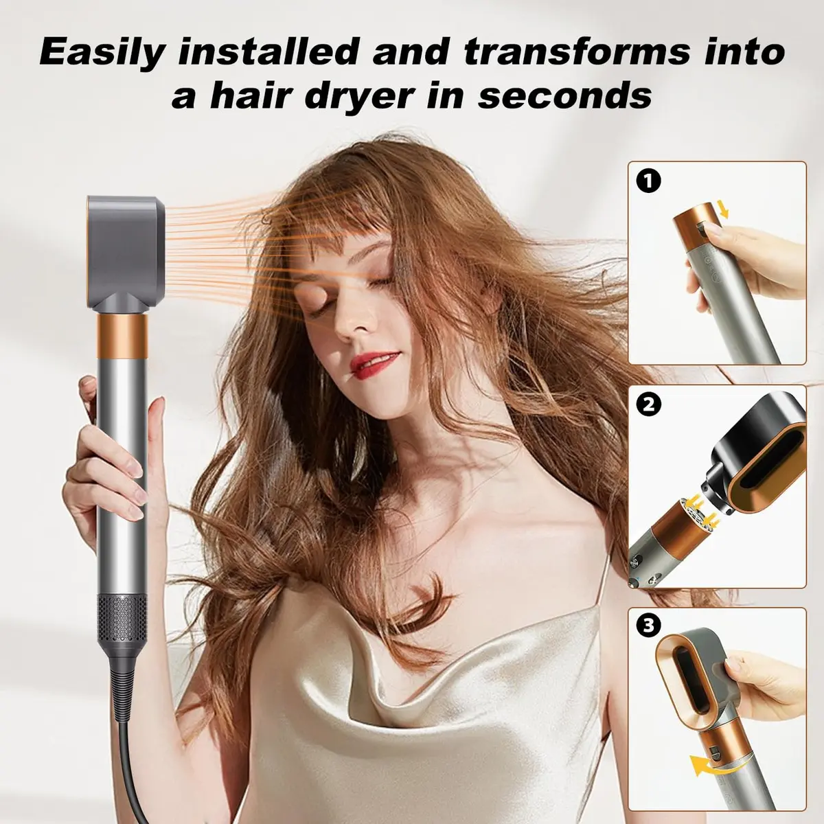 GreeSuit Hair Dryer Nozzle Replacement | Compatible with Dyson Airwrap HS01 HS05 | Gold - view 3