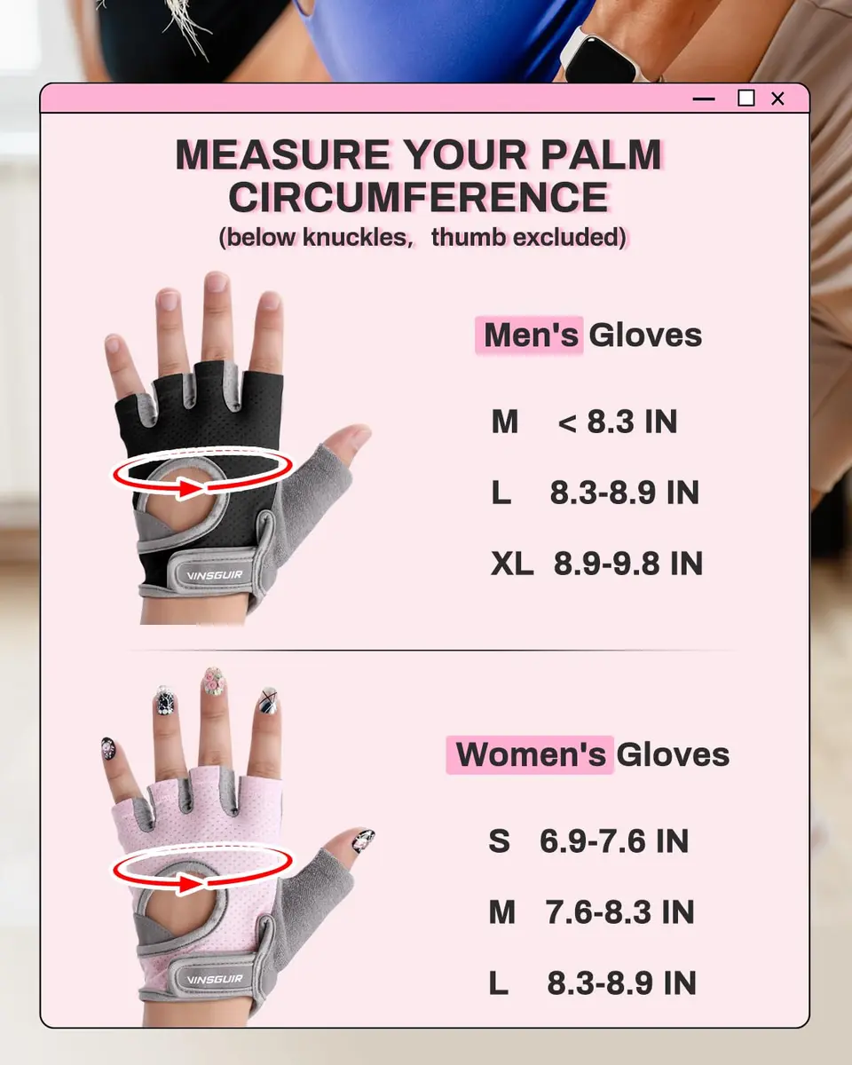 VINSGUIR Workout Gloves for Women and Men | Breathable & Padded Weight Lifting Gloves - view 8