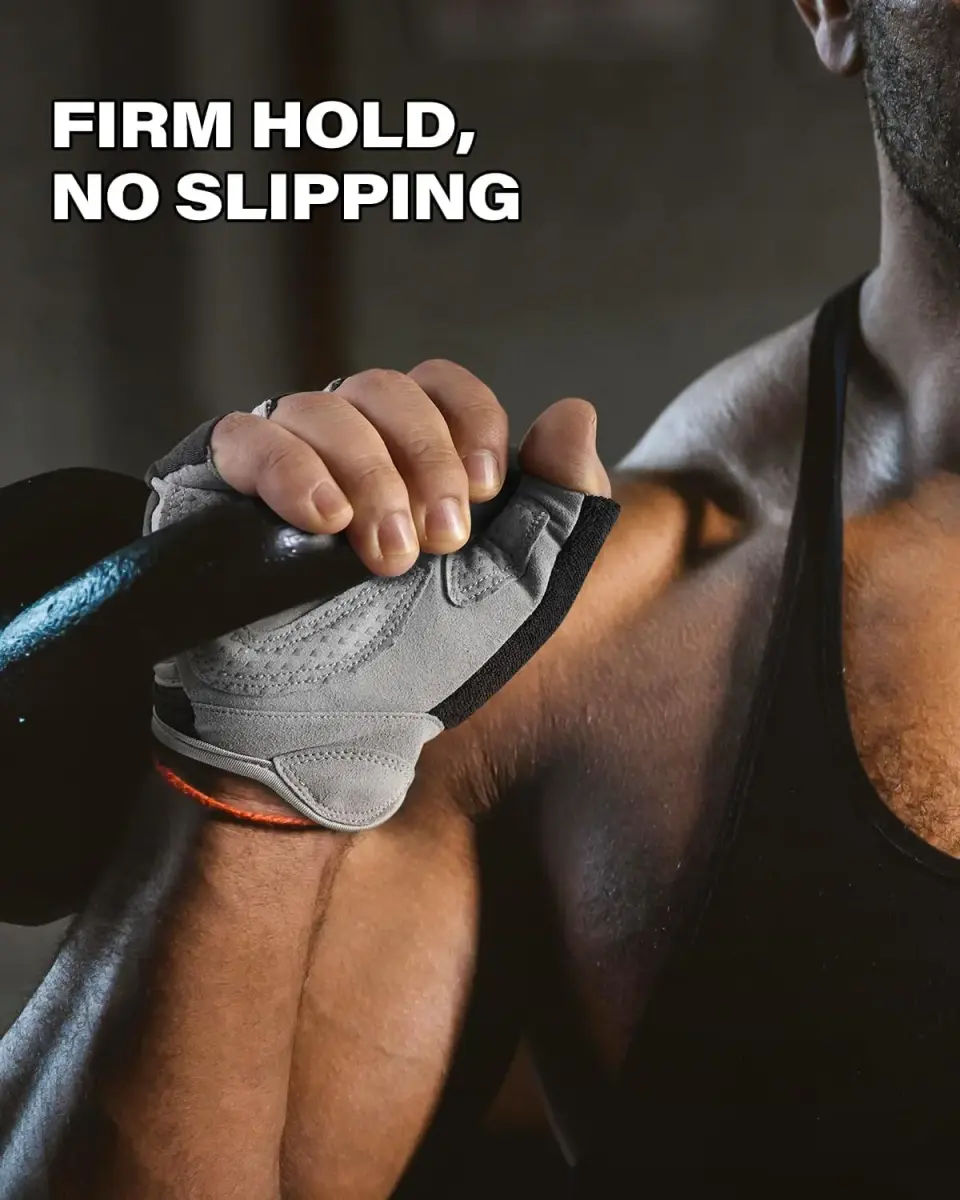 VINSGUIR Workout Gloves - Black/Gray, Medium Size for Men & Women Weightlifting - view 3