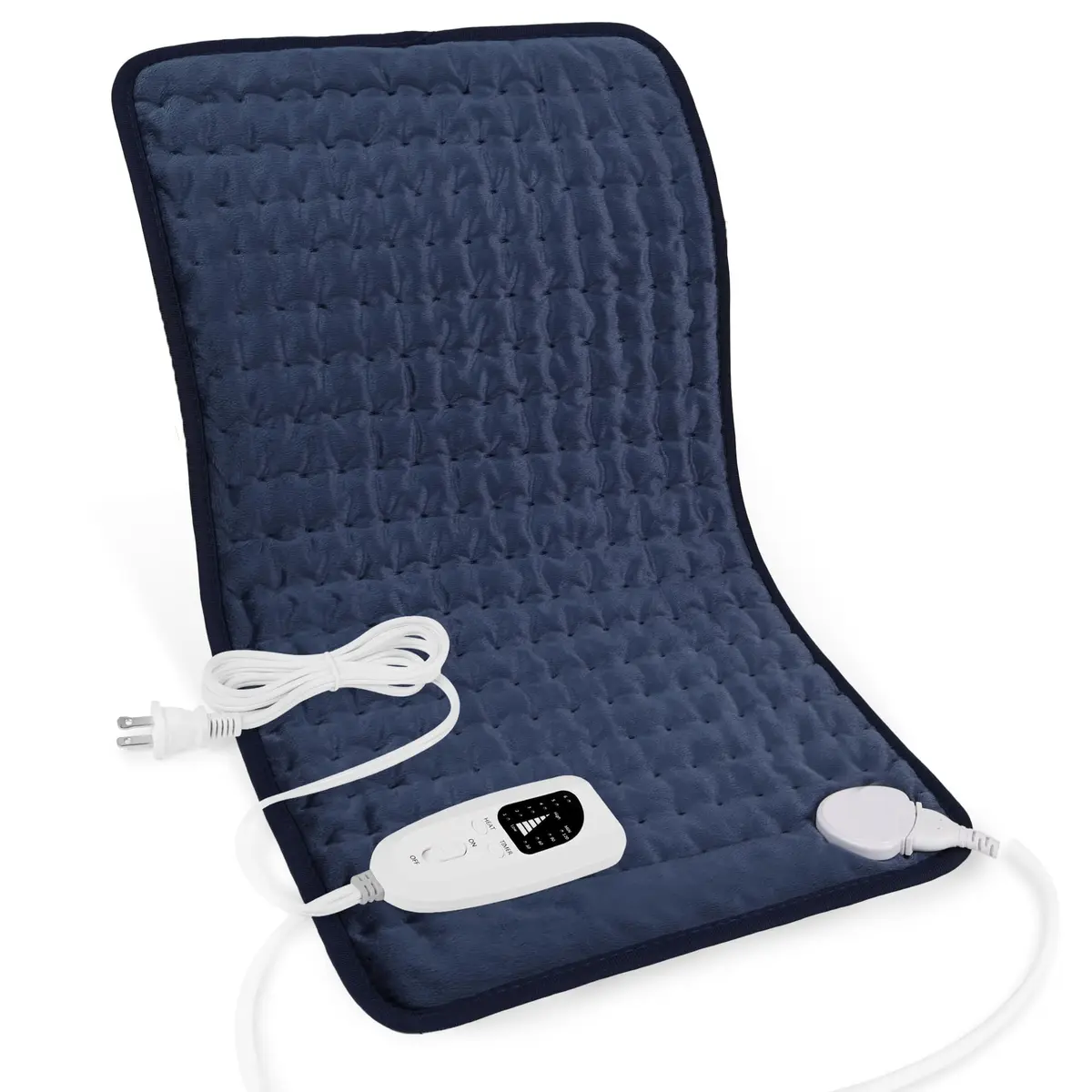 Deepsoon Electric Heating Pad for Back 24x12 Inch Navy Blue | Fast Heat & Auto Shut-Off - main product image
