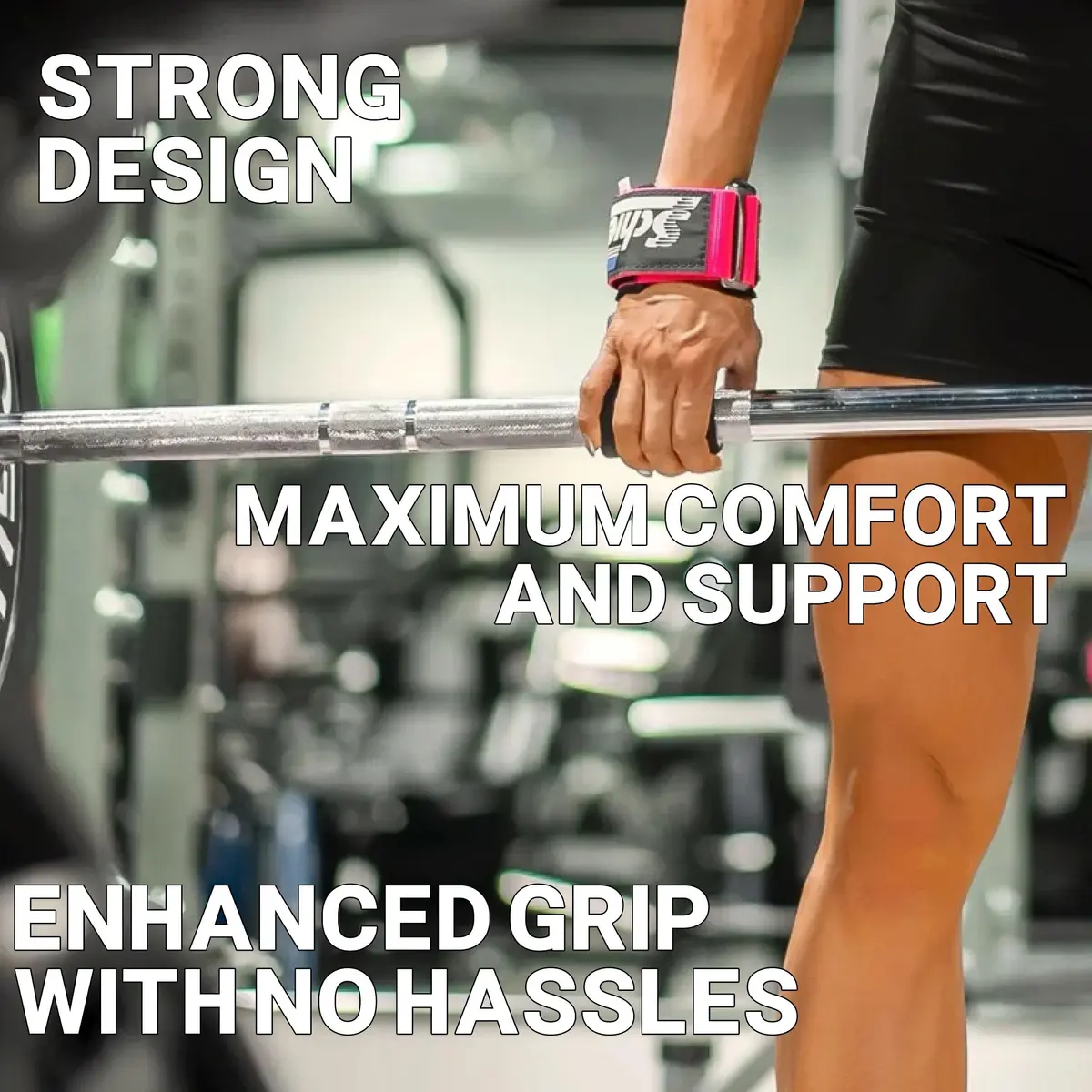 Schiek Pink Wearable Weightlifting Hooks | Heavy Support & Snug Fit (2.5" Wide) - view 5