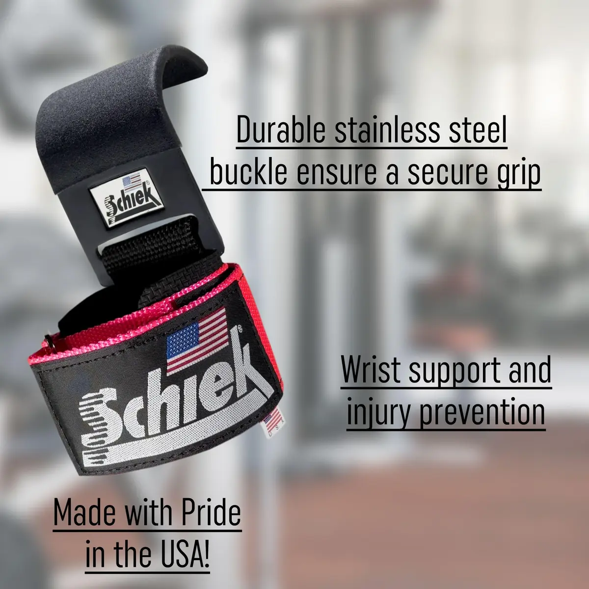 Schiek Pink Wearable Weightlifting Hooks | Heavy Support & Snug Fit (2.5" Wide) - view 7