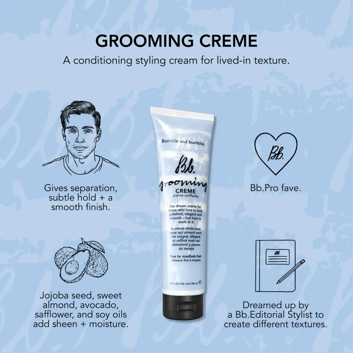 Bumble and bumble. Gentle Shampoo + Super Rich Conditioner + Grooming Cream Set | 21.95 Fl Oz (650 ml) | Adds Moisture + Shine - view 4