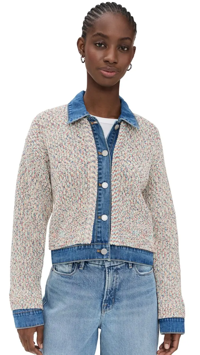[BLANKNYC] Women's Happy Place Sweater, Multi Color, XS | Casual Cotton Knit Pullover - main product image
