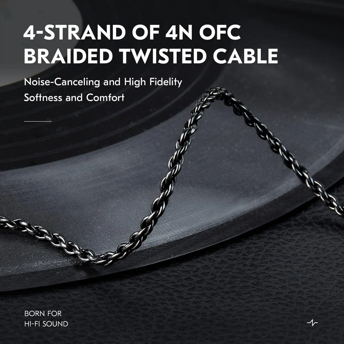 H HIFIHEAR KZ ZSN PRO Earphone Upgraded Cable 2M | 4N OFC Braided Twisted Replacement Wire - view 3