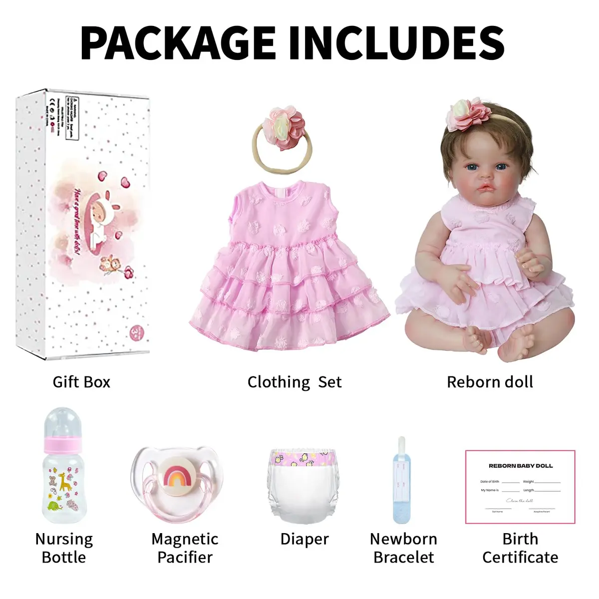SCOM 20 Inch Reborn Baby Doll Girl | Realistic Newborn Baby Toy for Kids 3+ - view 6