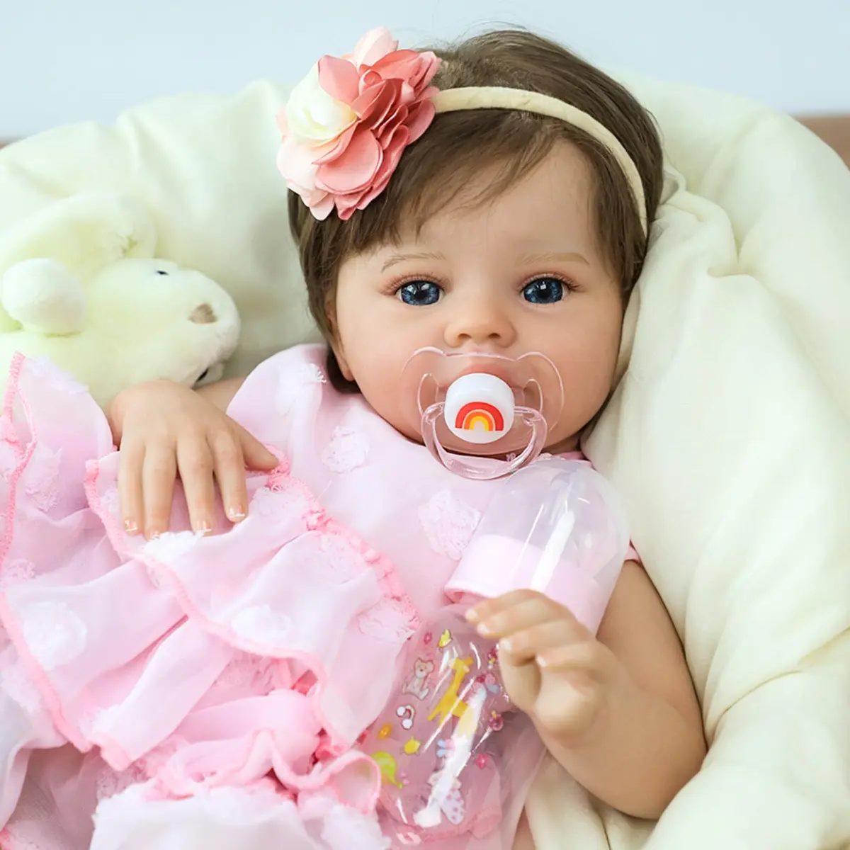 SCOM 20 Inch Reborn Baby Doll Girl | Realistic Newborn Baby Toy for Kids 3+ - view 7