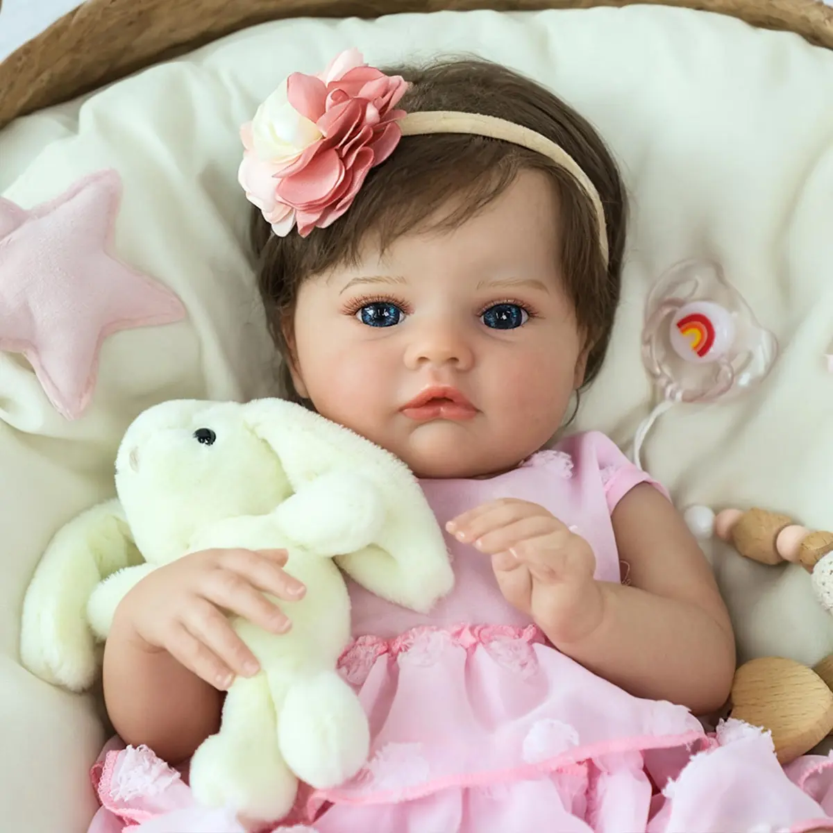 SCOM 20 Inch Reborn Baby Doll Girl | Realistic Newborn Baby Toy for Kids 3+ - view 9