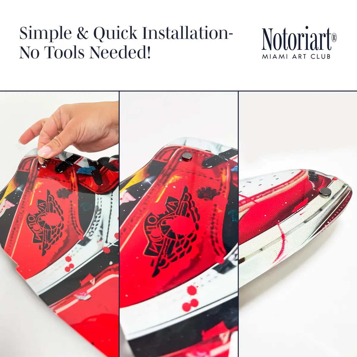 NotoriArt Retro Sneaker Acrylic Wall Art Die-Cut 19" x 10.5" | Street Art Sneaker Shape - view 5