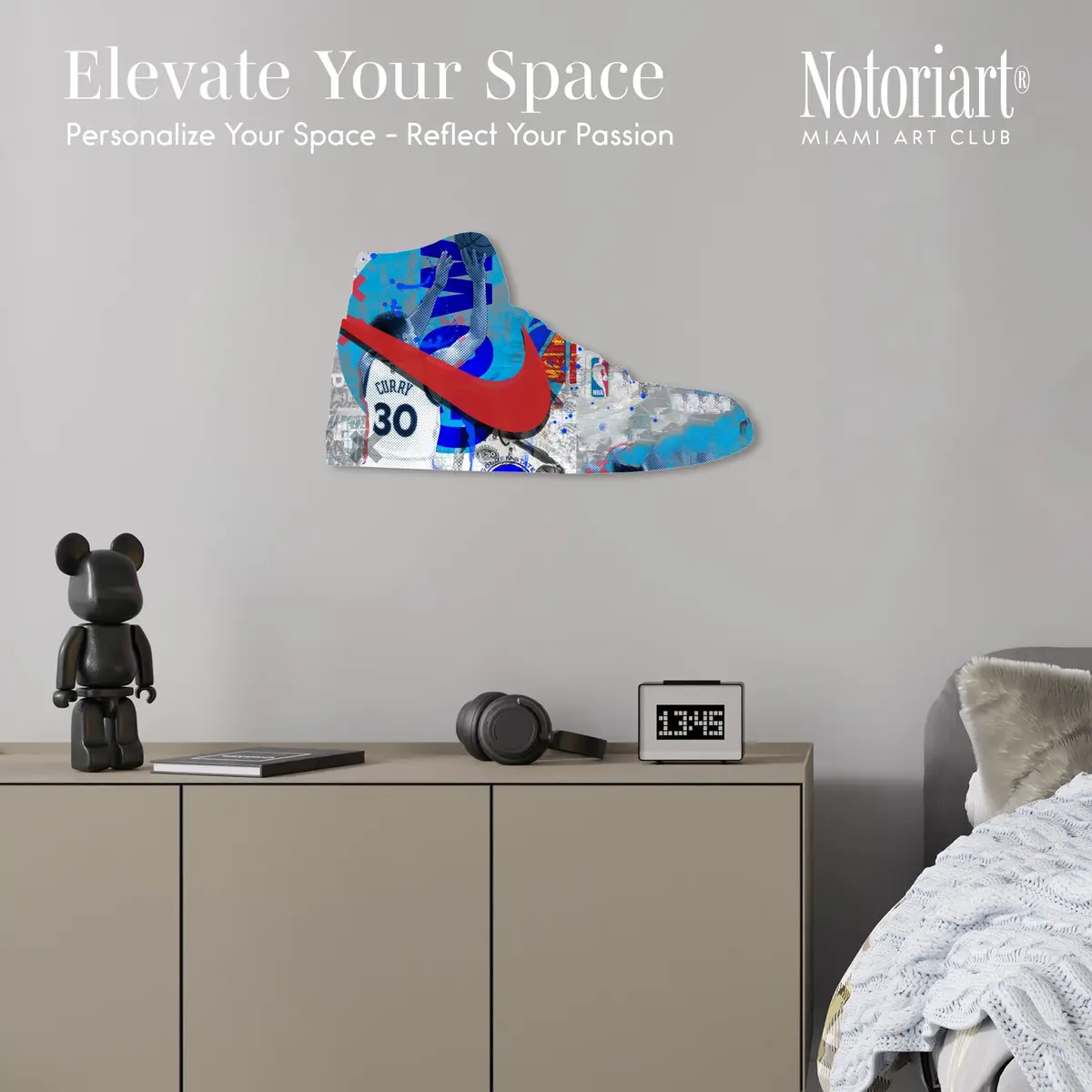 NotoriArt Retro Sneaker Acrylic Wall Art Die-Cut 19" x 10.5" | Street Art Sneaker Shape - view 2