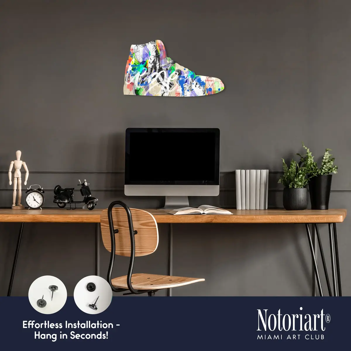 NotoriArt Retro Sneaker Acrylic Wall Art Die-Cut 19" x 10.5" | Icons Sneaker Shape - view 4