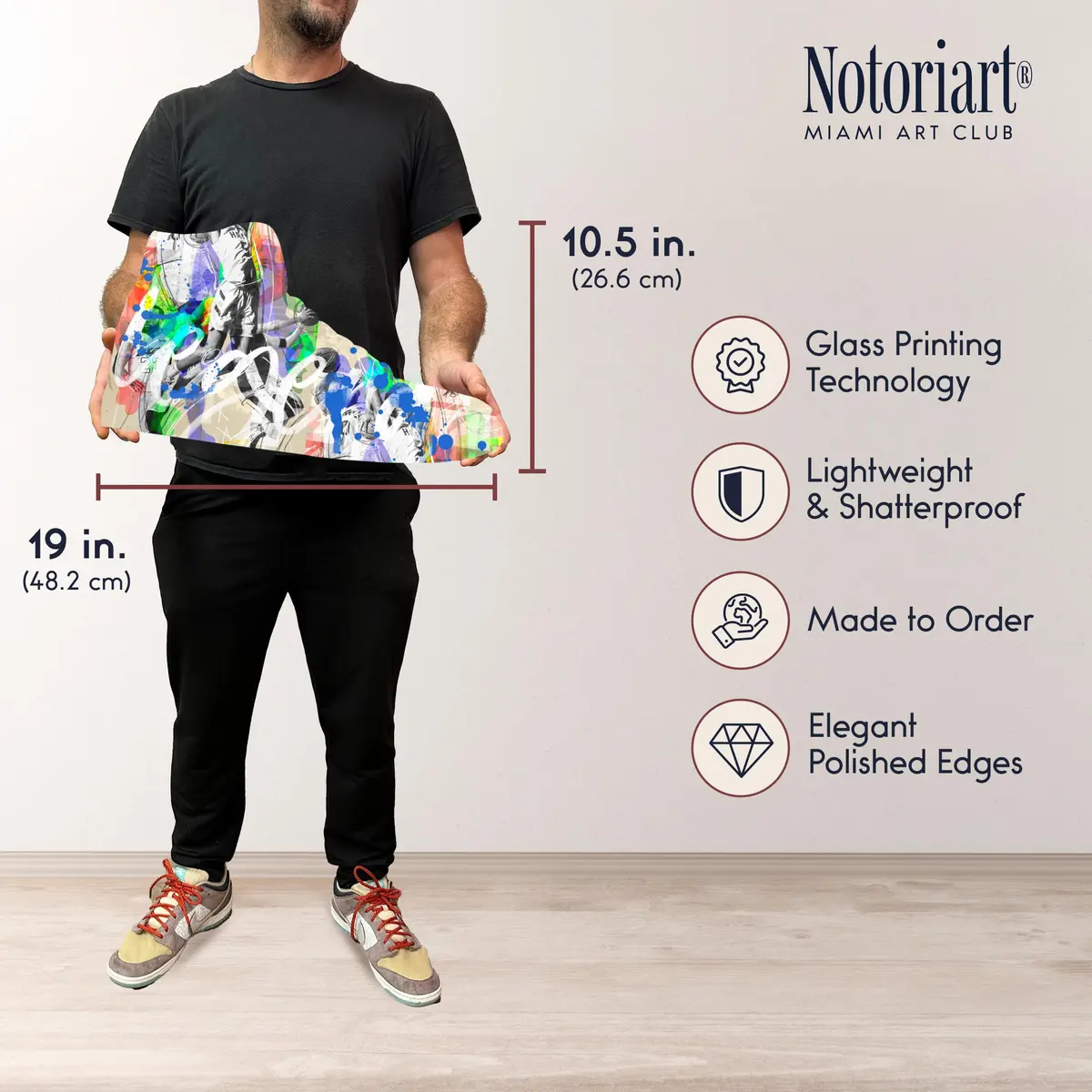NotoriArt Retro Sneaker Acrylic Wall Art Die-Cut 19" x 10.5" | Icons Sneaker Shape - view 6