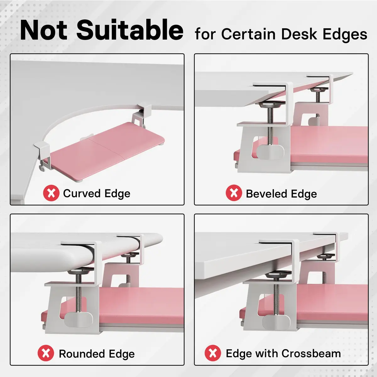 BONTEC Under Desk Keyboard Tray, Pull-Out Platform for Ergonomic Workspace | Fits Desks Up to 1.97 Inches - view 2