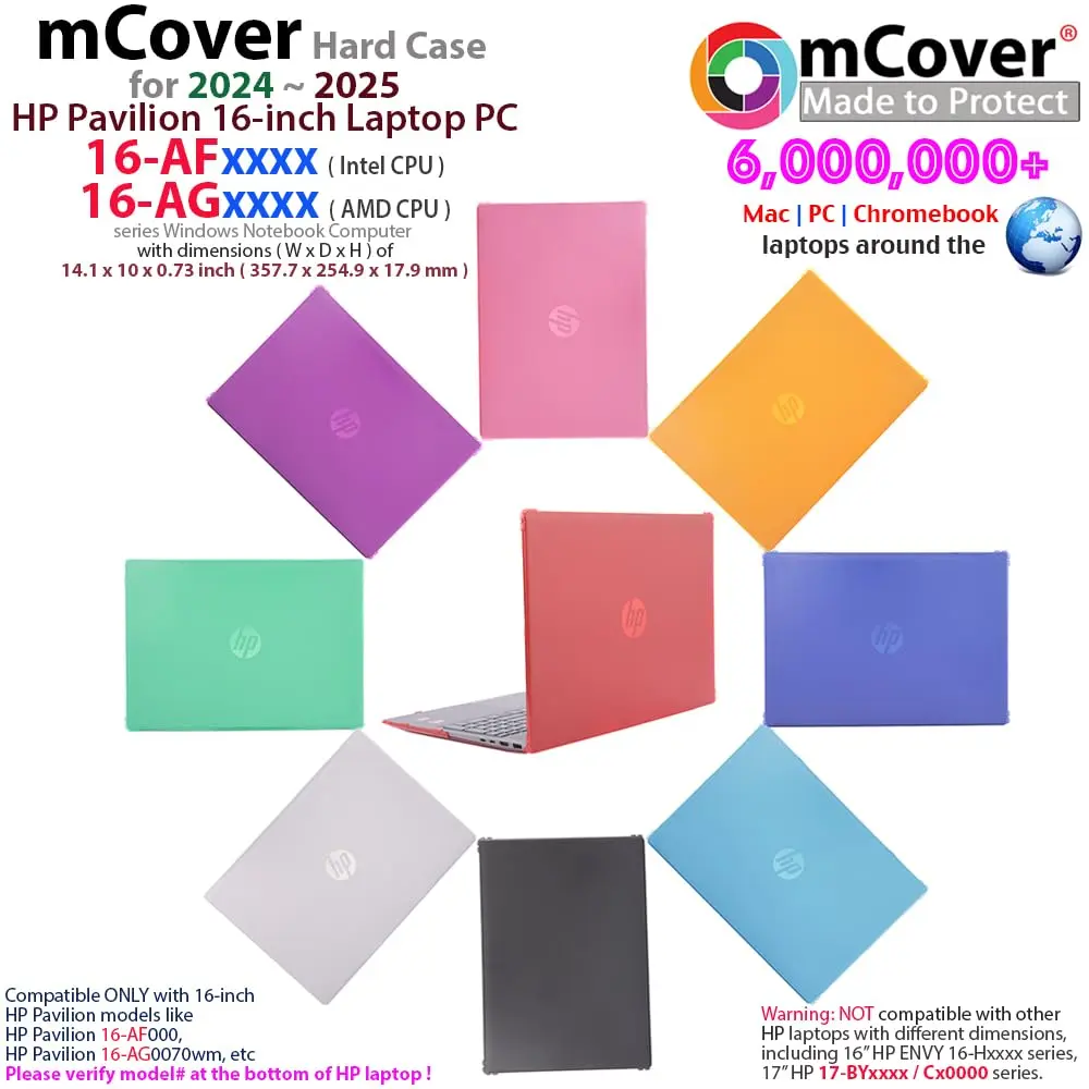 mCover Case ONLY for HP Pavilion 16-inch Laptop 2024+ | Clear Polycarbonate Shell (70-120 chars) - view 2