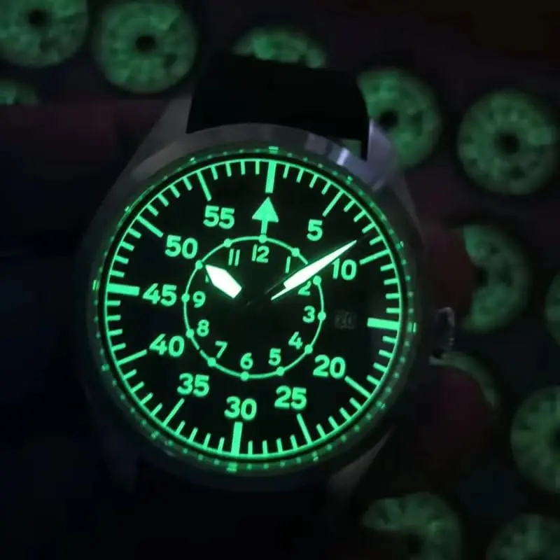 Boyarca Pilot Watch Men's Aviator Automatic Mechanical Watch 40mm (Black B) | Japan MIYOTA 8215 Movement - view 6