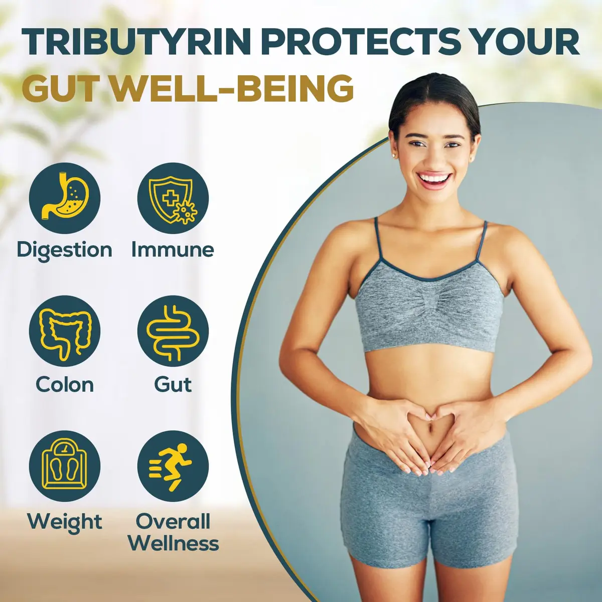 Quorinthiumax Tributyrin Supplement for Gut & Immune 800mg | High Bioavailability with Microencapsulated Probiotics & Prebiotics - 90 Capsules - view 3
