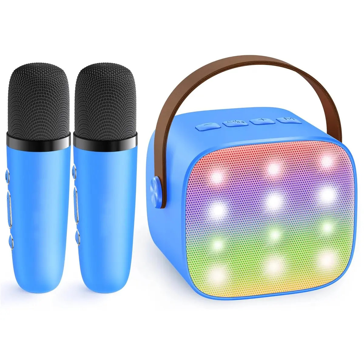 YLL Karaoke Machine for Kids, Royal-Blue, 1.12 lb (0.51 kg) | Bluetooth Speaker with 2 Wireless Microphones & Magic Voices - main product image