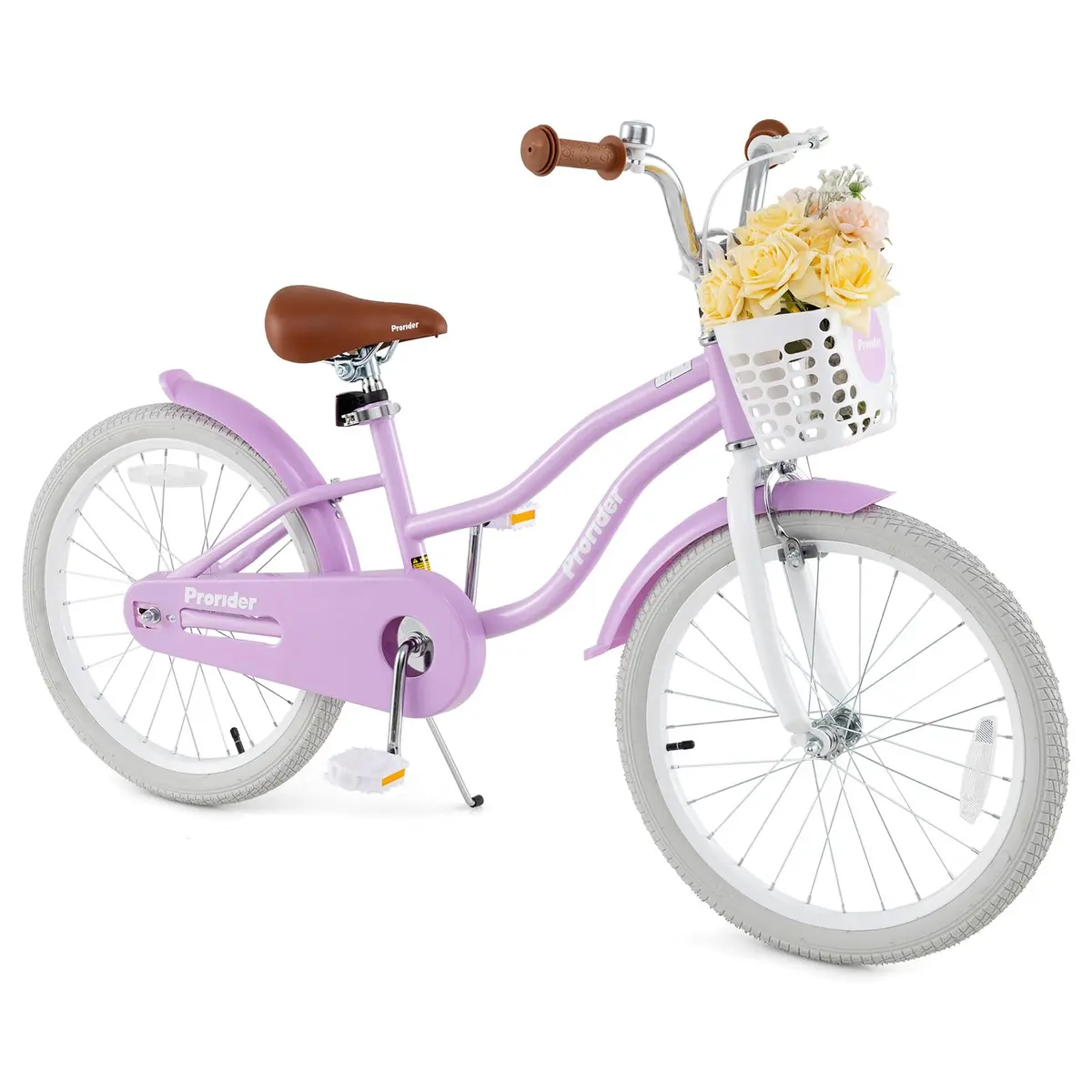 HONEY JOY Kids Bike, 20 Inch Purple | Fully Enclosed Chain, Adjustable Handlebar & Seat, Safe Dual Brake System - main product image