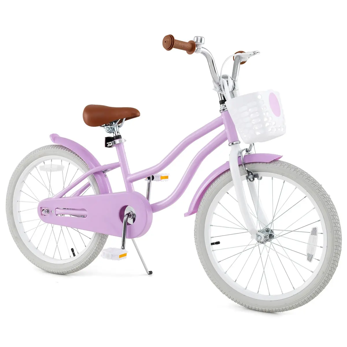 HONEY JOY Kids Bike, 20 Inch Purple | Fully Enclosed Chain, Adjustable Handlebar & Seat, Safe Dual Brake System - view 8