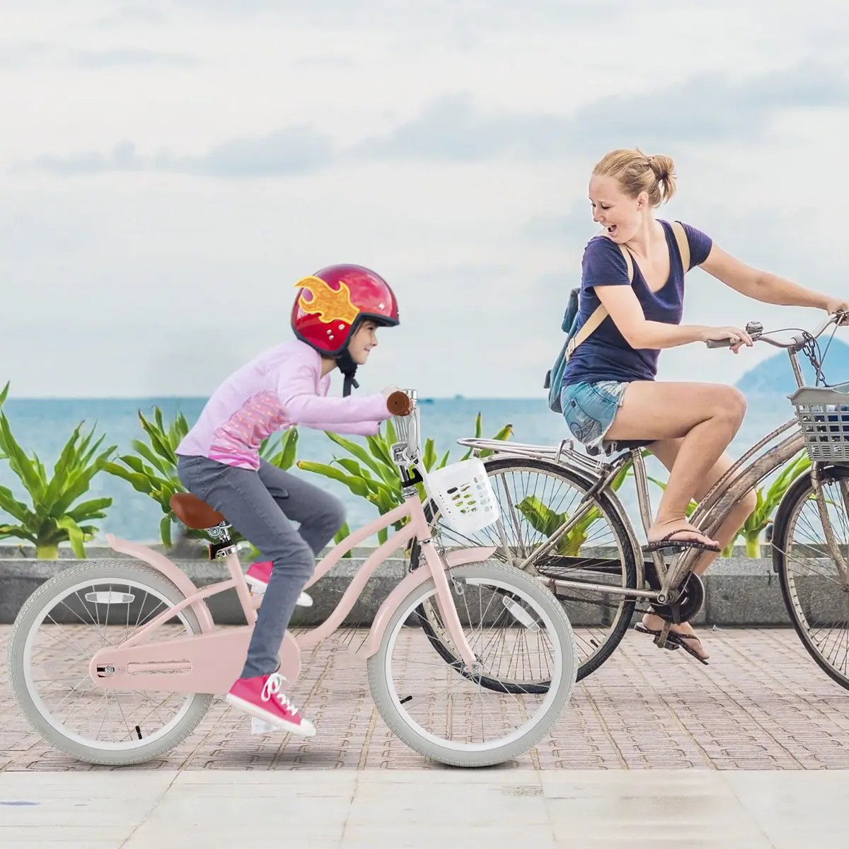 HONEY JOY Kids Bike, 20 Inch Pink | Adjustable Handlebar & Seat, Fully Enclosed Chain, Kids Bicycle for 8+ - view 2