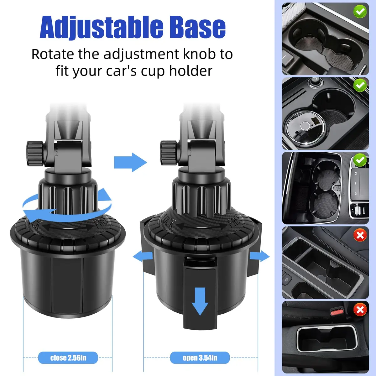 Aourxiv Car Cup Holder Phone & Tablet Mount | 8.7" Adjustable Arm, 4"-13" Device Compatibility - view 2