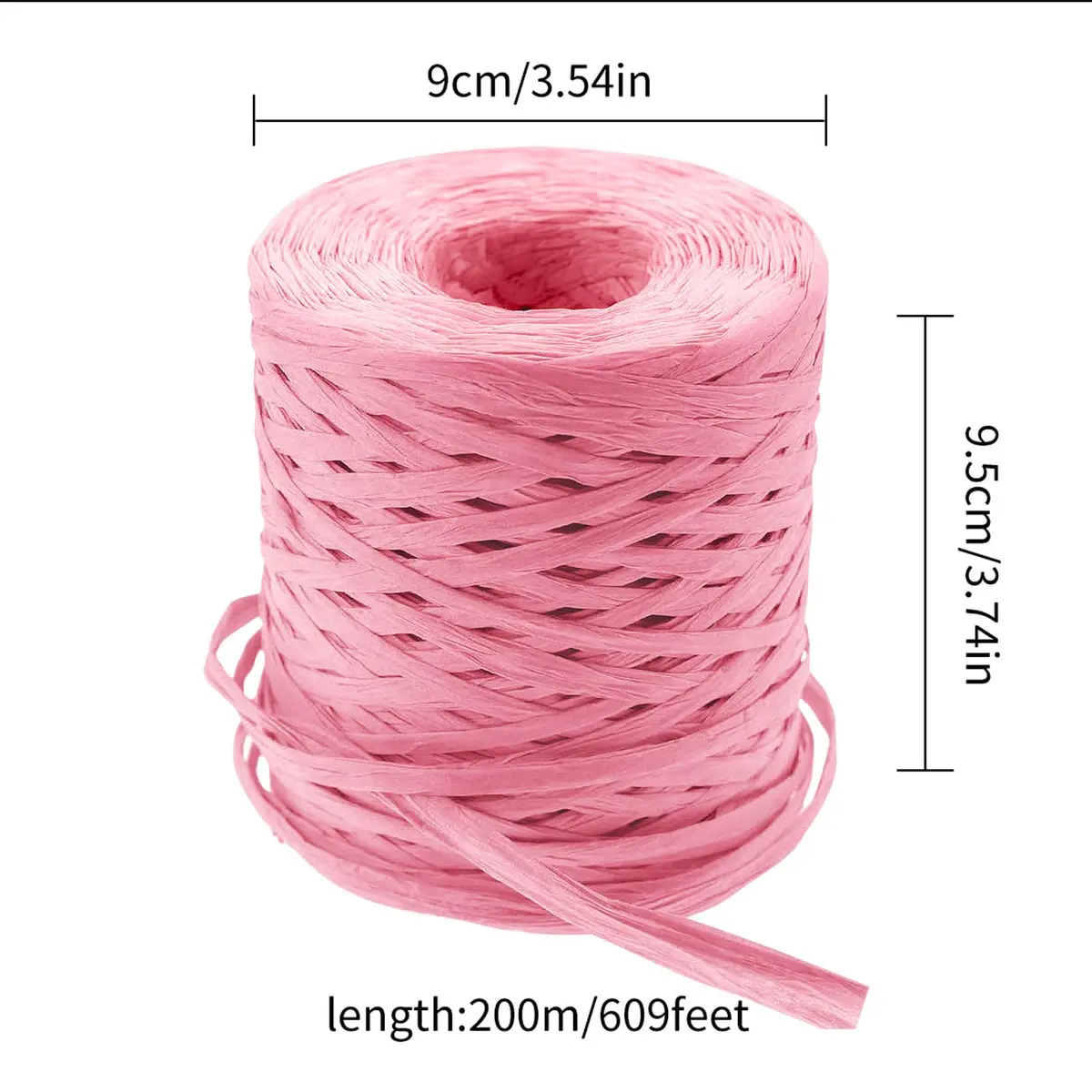 CREATRILL Raffia Paper Craft Ribbon 218 Yards (654 ft / 199 m) Pink | Eco-Friendly & Biodegradable - view 2