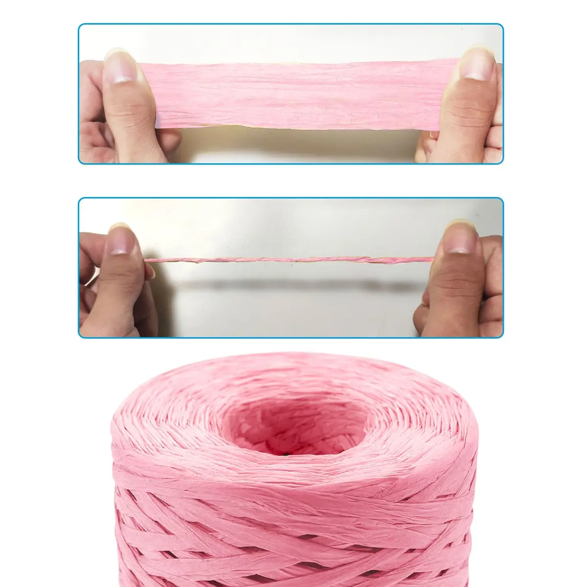 CREATRILL Raffia Paper Craft Ribbon 218 Yards (654 ft / 199 m) Pink | Eco-Friendly & Biodegradable - view 4