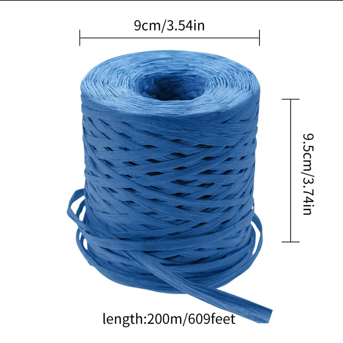 CREATRILL Blue Raffia Paper Craft Ribbon 218 Yards (654 ft / 594.4 m) | Eco-Friendly & Biodegradable for Crafts & Gifts - view 2