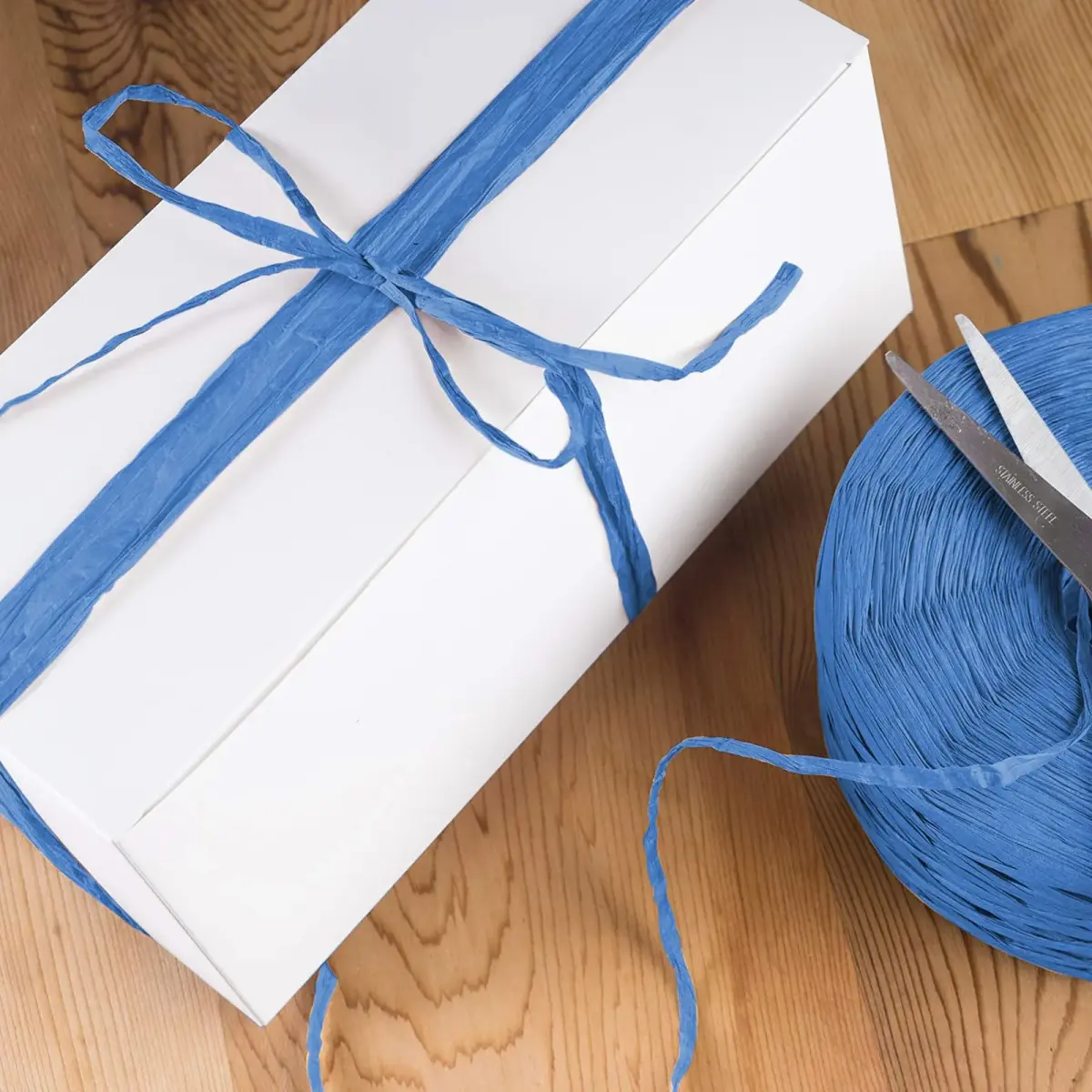 CREATRILL Blue Raffia Paper Craft Ribbon 218 Yards (654 ft / 594.4 m) | Eco-Friendly & Biodegradable for Crafts & Gifts - view 3