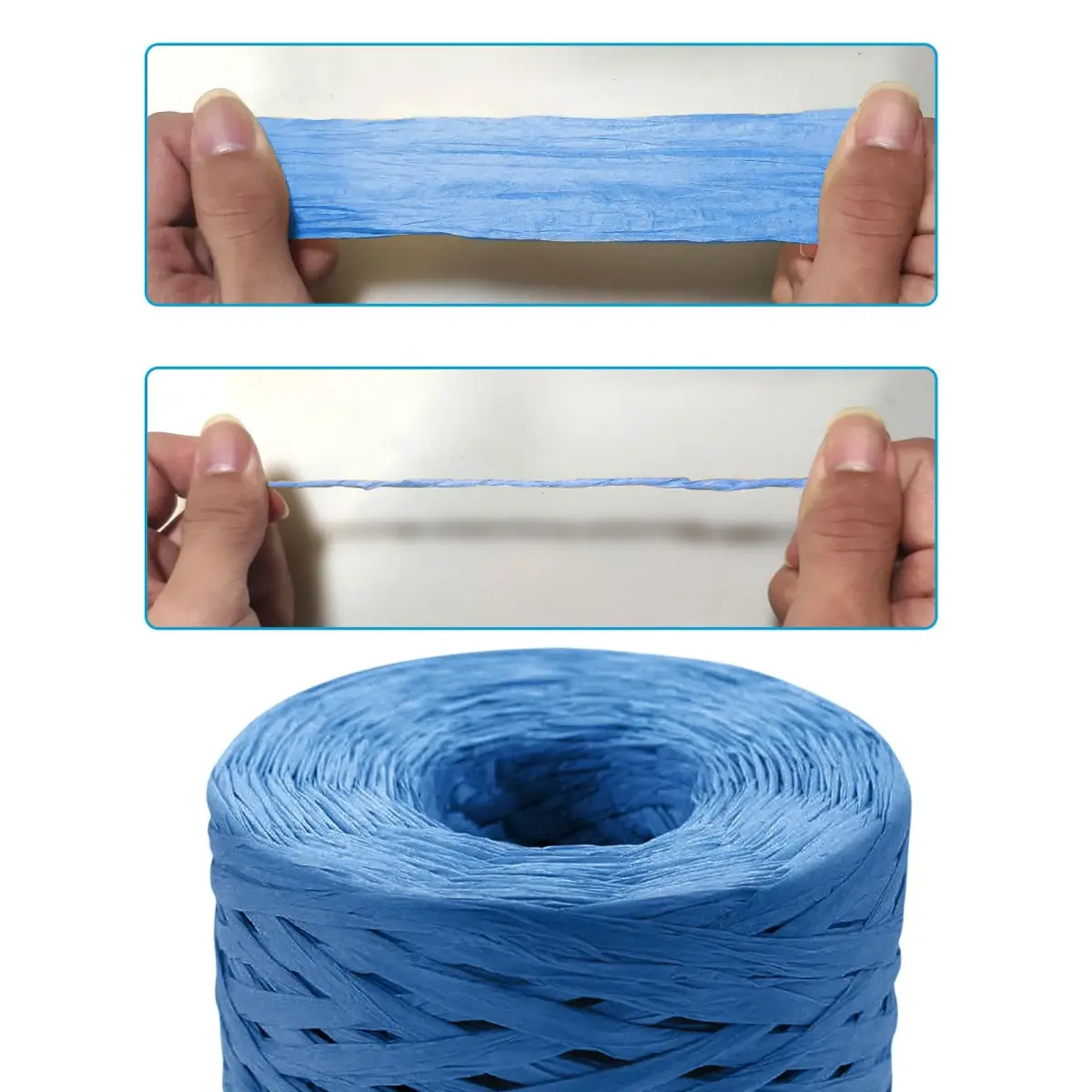 CREATRILL Blue Raffia Paper Craft Ribbon 218 Yards (654 ft / 594.4 m) | Eco-Friendly & Biodegradable for Crafts & Gifts - view 4