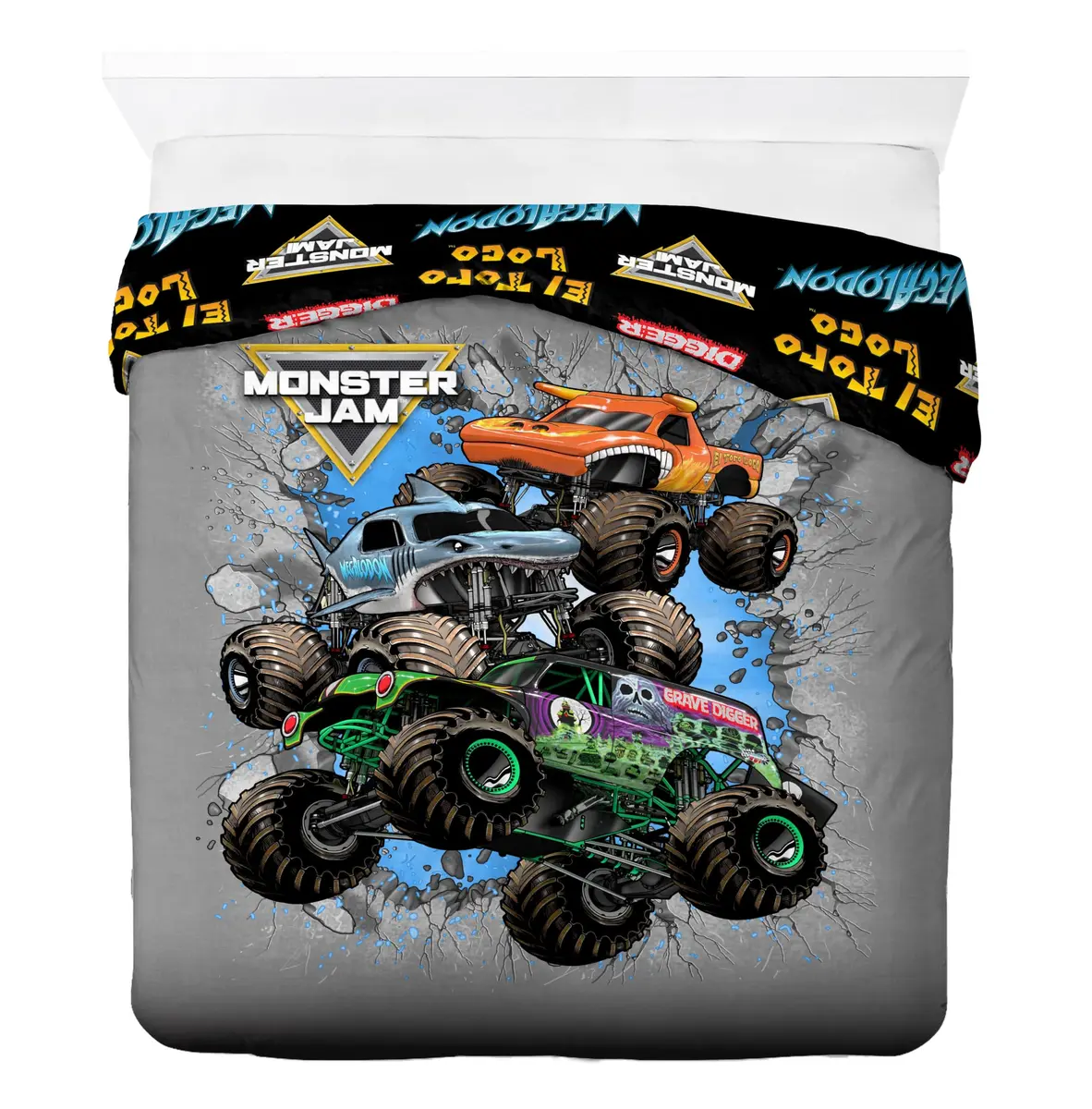 Jay Franco Monster Jam Kids Duvet Cover Set – Full 76"x86" (193x218 cm) | Officially Licensed Monster Truck Bedding - view 5
